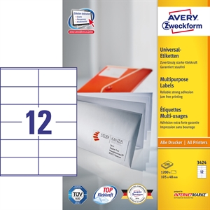 Avery ILC univerzalne etikete 105 x 48 mm, 1200 kos.